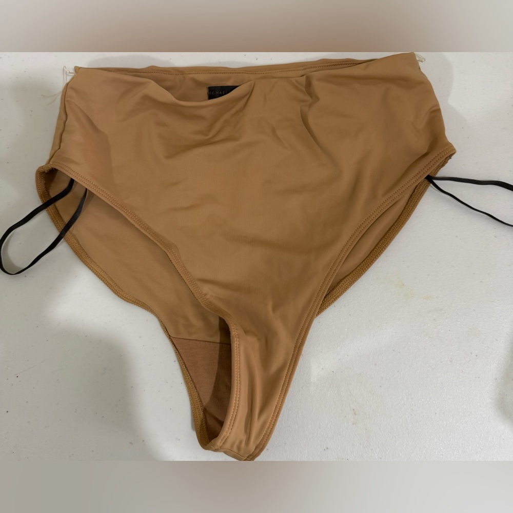 Michael Costello Tan High-Waist Bikini Bottom